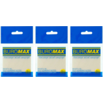 Блок пластиковый для заметок с клейким слоем BUROMAX 75х75 мм, 50 л., прозрачный, 3 уп. (BM.2310-00.3)