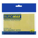 Блок для нотаток з клейким шаром BUROMAX 100х150 мм, 100 арк., клітинка, жовтий, 2 уп. (BM.2320-08.2)