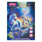 Набір кольорового картону та паперу Zibi Unicorn A4 (9 аркушів картону + 9 аркушів паперу) (ZB.1968-07)