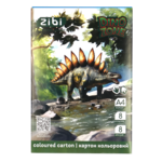 Картон цветной двусторонний целлюлозный Zibi Dino А4, 8 цветов, 8 листов, 215 г/м² (ZB.1959-16)