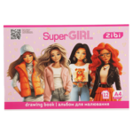 Альбом для рисования А4, 12 листов, на скобе, Zibi Super Girl (ZB.1421-10)