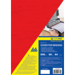 Обложки картонные Buromax, под кожу, красный, А4, 250 г/м2, 50 шт (BM.0580-05)