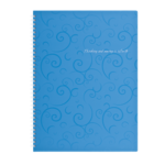 Тетрадь на пружине Buromax Barocco, А4, 80 л, клетка, пласт. обложка, голубой (BM.2446-614)