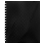 Тетрадь на пружине Buromax Nero, B5, 96 л, клетка, пласт. обложка, черный (BM.2463-01)