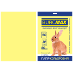 Бумага цветная Buromax. А4, 80г/м2, PASTEL, желтый, 50 листов (BM.2721250-08)