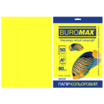 Папір кольоровий Buromax NEON, жовтий, 50 арк., А4, 80 г/м² (BM.2721550-08)
