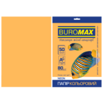 Бумага цветная Buromax, А4, 80г/м2, NEON, оранжевый, 50 листов (BM.2721550-11)