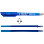 Ручка гелевая Buromax Erase Slim Пиши-стирай 0.5 мм синяя + стержни 2 шт (BM.8300-01-1)