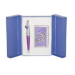 Набор подарочный Langres Crystal Heart: ручка шариковая + визитница, фиолетовый (LS.122008-07)