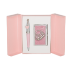 Набор подарочный Langres Crystal Heart: ручка шариковая + визитница, розовый (LS.122008-10)