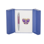 Набор подарочный Langres Papillon (ручка шариковая и крючок для сумки) Фиолетовый (LS.122010-07)