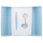 Набір подарунковий Langres Love: ручка кулькова + брелок, синій (LS.122017-02)