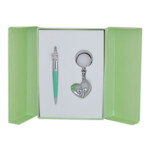 Набор подарочный Langres Love: ручка шариковая + брелок, зеленый (LS.122017-04)