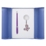 Набір подарунковий Langres Night Moth: ручка кулькова + брелок, фіолетовий (LS.122018-07)