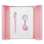 Набір подарунковий Langres Romance: ручка кулькова + брелок, рожевий (LS.122020-10)