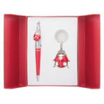 Набор подарочный Langres Beetle: ручка шариковая + брелок, красный (LS.122023-05)