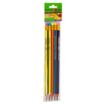 Карандаш графитовый ZiBi Rainbow HB с ластиком 5 шт. в блистере (ZB.2320-5)