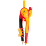 Циркуль пластиковый ZiBi, со шкалой, в блистере, красно-оранжевый (ZB.5396-05)