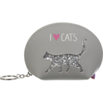 Кейс для монет ZiBi Cat Lover декорированный глиттером 12,5x8,5x4,5 см Cерый (ZB.702203)