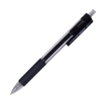 Ручка гелевая автоматическая Buromax TARGET, 0.5мм,  прозрачный корпус, с резиновым грипом, черный 1 шт (BM.8332-02)