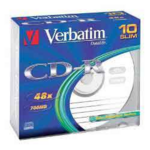 Диск CD-R Verbatim, 700 Mb, 52 х, 80 min, Color, Slim, 20 шт