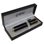 Комплект ручок Regal (перова і ролер) з глянцевим лакованим корпусом чорного кольору в подарунковому футлярі (R12223.L.RF)