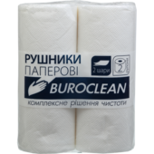 Бумажные полотенца BuroClean, на гильзе, 2 слоя, 2 рул, белый (10100400)