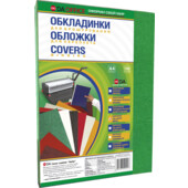 Обложки картонные D&A Delta Color под кожу зеленый, А4, 230г/м2, 100 шт (1220101020600)