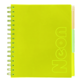 Тетрадь на пружине Buromax Neon B5 120 листов в клетку 3 разделителя желтая (BM.24359911-08)