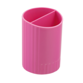Стакан для ручек пластиковый ZiBi, 2 отделения, розовый (ZB.3000-10)