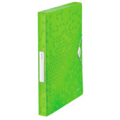 Папка-бокс на резинке Leitz WOW, A4 PP на 250 листов, зеленый металлик (4629-00-54)