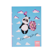 Блокнот ZiBi SWEET Panda, A-5, 64л., кл, инт. обл., мат. лам. + Уфлак, KIDS Line, голубой (ZB.12768-14)