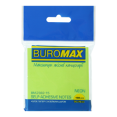 Блок бумаги для записей с клейким слоем Buromax Neon 75x75мм 100 листов салатовый (BM.2382-15)