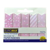 Закладки бумажные Buromax Pastel с клейким слоем 65x18 мм 100 л, розовые (BM.2332-10)