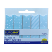 Закладки бумажные Buromax Pastel с клейким слоем 65x18 мм 100 л, голубые (BM.2332-14)