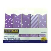 Закладки бумажные Buromax Pastel с клейким слоем 65x18 мм 100 л, сиреневые (BM.2332-26)