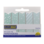 Закладки бумажные Buromax Pastel с клейким слоем 65x18 мм 100 л, мятные (BM.2332-38)