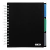 Тетрадь на пружине Buromax Classic B5 120 листов в клетку 3 разделителя, пластиковая обложка, черный (BM.24355911-01)