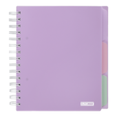 Тетрадь на пружине Buromax Pastel B5 120 листов в клетку 3 разделителя, пластиковая обложка, сиреневый (BM.24355912-26)
