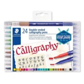 Набор ручек для каллиграфии STAEDTLER, двусторонние, 24 цвета, 2,0 мм и 3,5 мм (ST.3005 TB24)