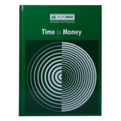 Книга канцелярська Buromax Time Is Money, А4, 96 л, клітина, офсет, тверда обкладинка, зелений (BM.2400-104)