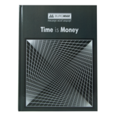 Книга канцелярська Buromax Time Is Money, А4, 96 л, клітина, офсет, тверда обкладинка, сірий (BM.2400-109)