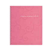 Тетрадь на пружине Buromax Barocco, B5, 80 л, пласт. обл, клетка, розовый (BM.2419-610)