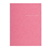 Тетрадь на пружине Buromax Barocco, А4, 80 л, клетка, пласт. обложка, розовый (BM.2446-610)