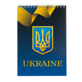 Блокнот на пружине сверху Buromax Ukraine А5 48л в клетка картонная обложка синий (BM.24545104-02)