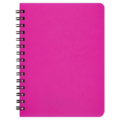 Зошит для нотаток на пружині Buromax BRIGHT, А6, 60 арк., клітинка, пластикова обкладинка, рожевий (BM.24654155-10)