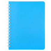Зошит для нотаток на пружині Buromax BRIGHT, А6, 60 арк., клітинка, пластикова обкладинка, блакитний (BM.24654155-14)