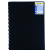 Книга для записей на пружине Buromax Classic, А6, 80 л, клетка, пласт. обложка, черный (BM.2589-001)