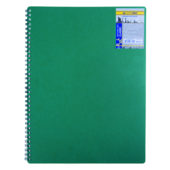 Книга для записей на пружине Buromax Classic, А6, 80 л, клетка, пласт. обложка, зеленый (BM.2589-004)