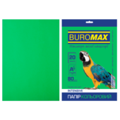Бумага цветная Buromax, А4, 80г/м2, INTENSIV, зеленый, 20 листов (BM.2721320-04)